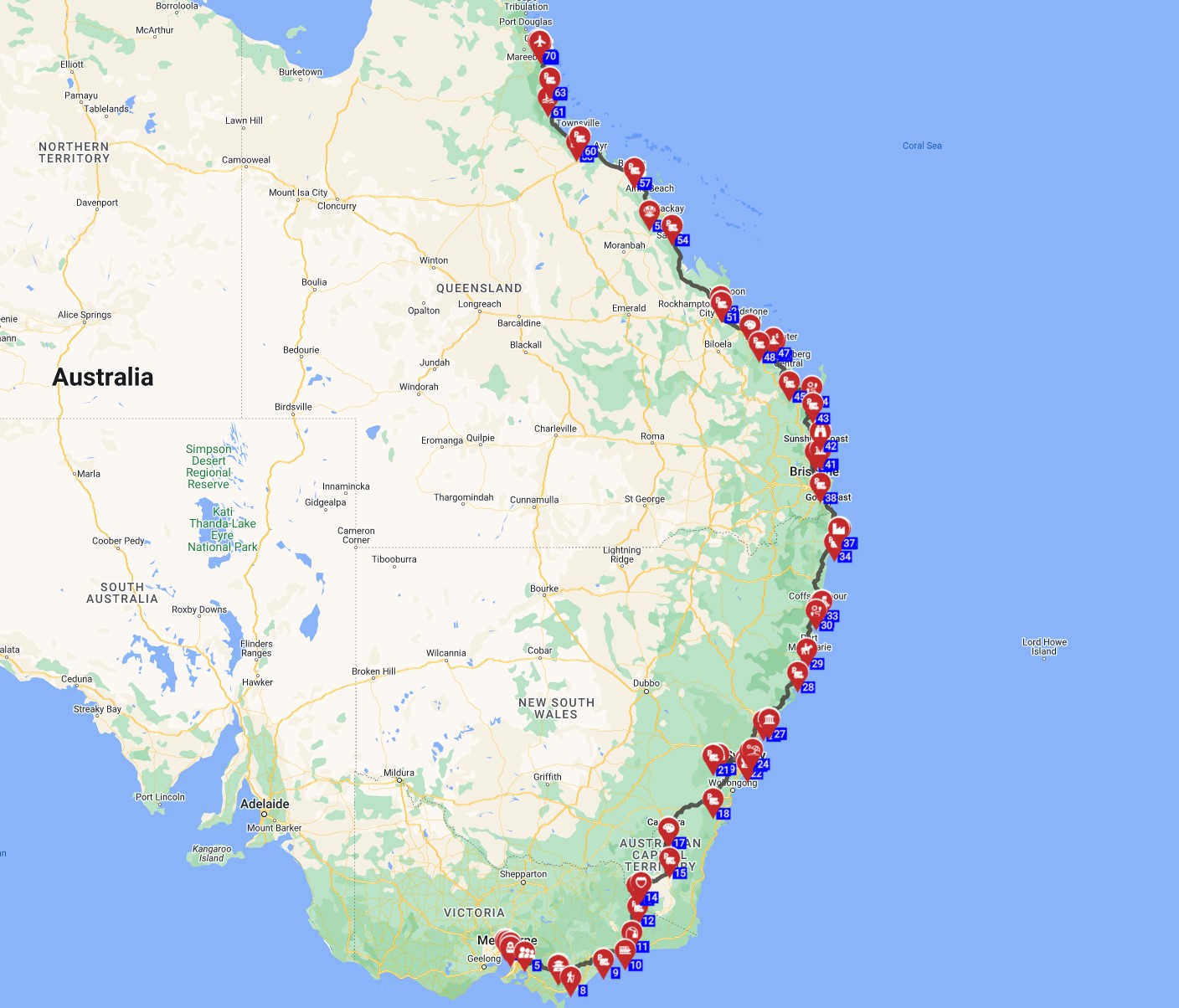 Melbourne to Cairns - From South to North The Great Eastern Road Trip